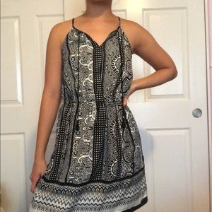 Black and cream paisley dress